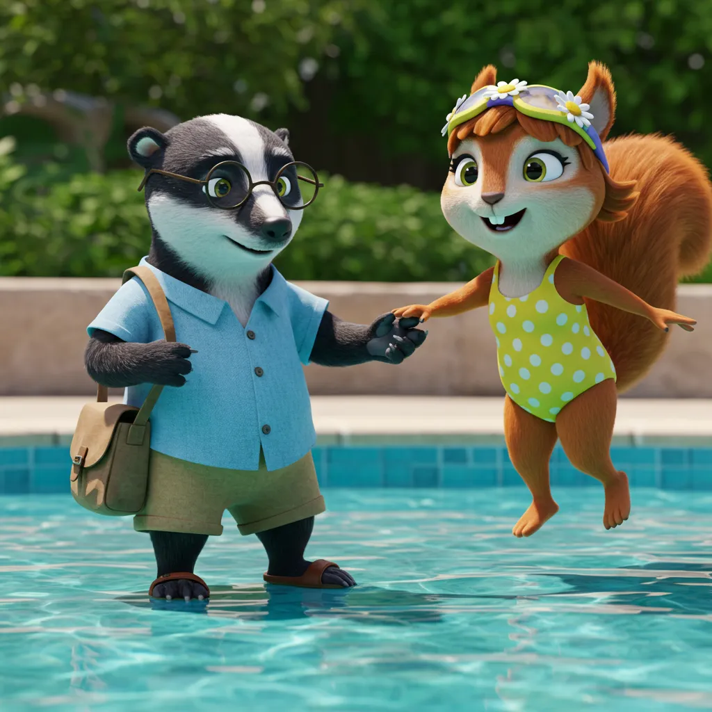 Freunde spielen im Wasser